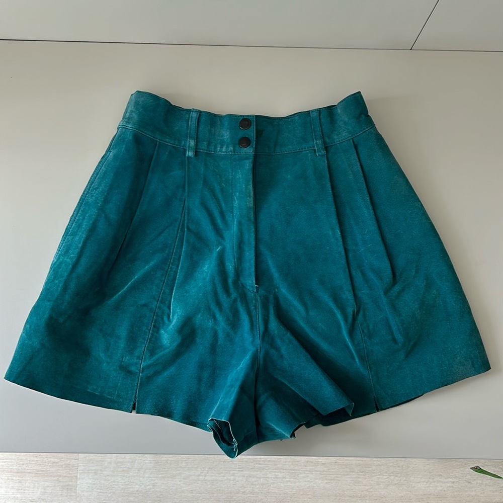 Vintage Teal Suede Shorts